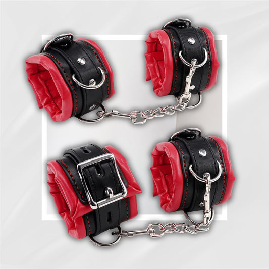 NightGarnet Padded BDSM Wrist & Ankle Cuff Set