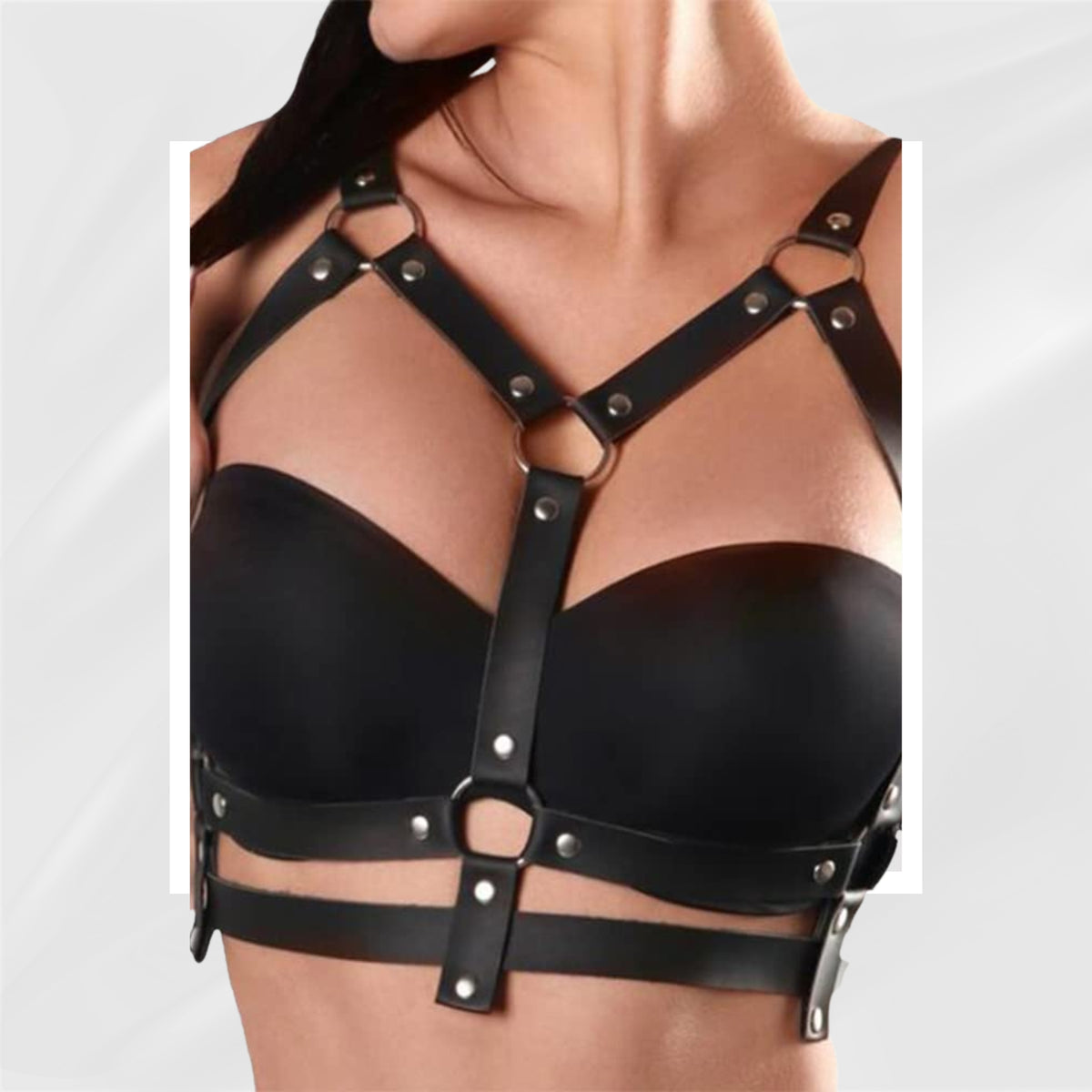 NightLattice Leather Chest & Waist BDSM Harness