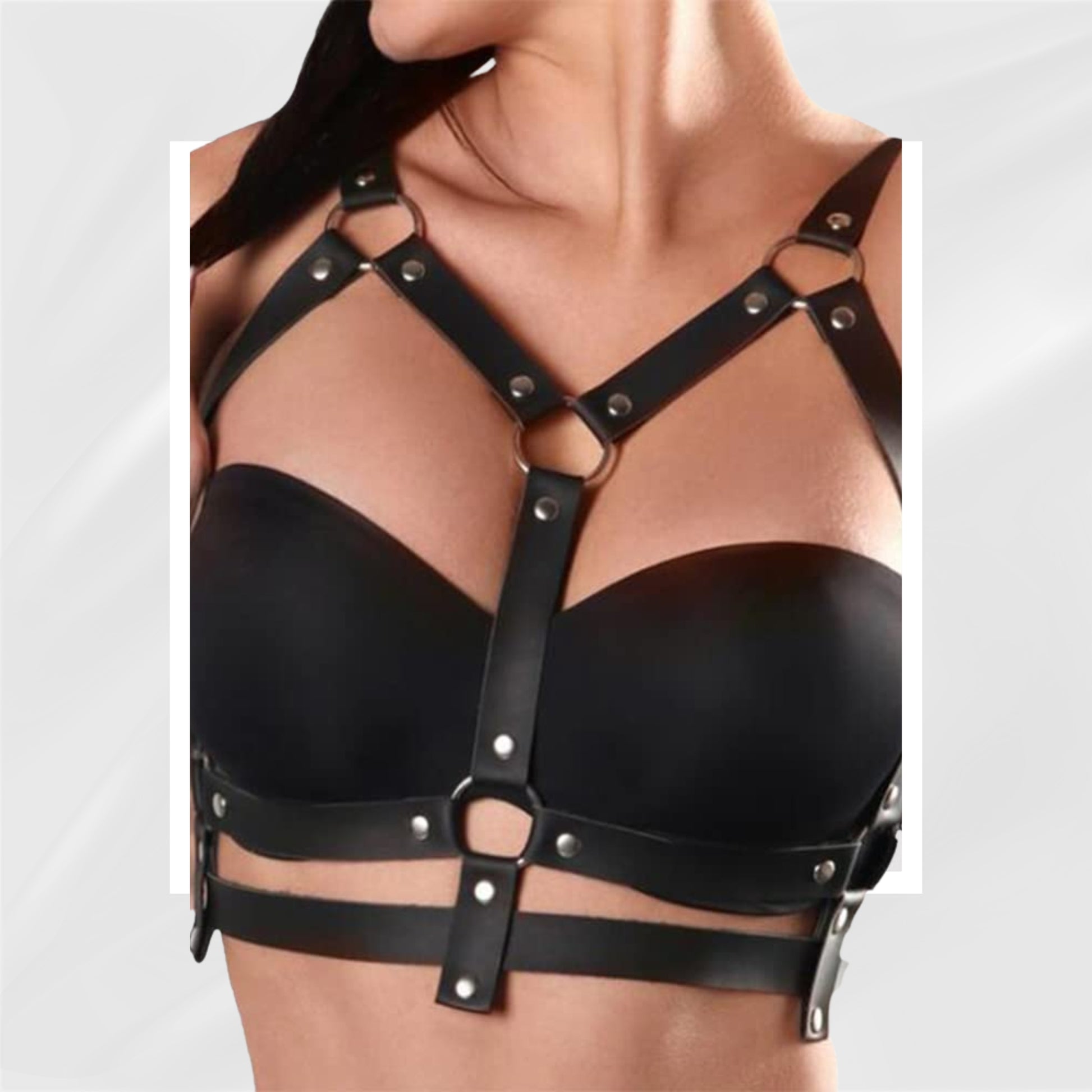 NightLattice Leather Chest & Waist BDSM Harness
