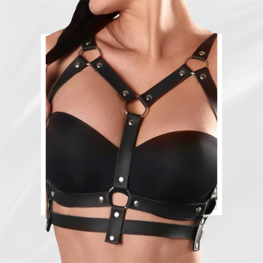 NightLattice Leather Chest & Waist BDSM Harness