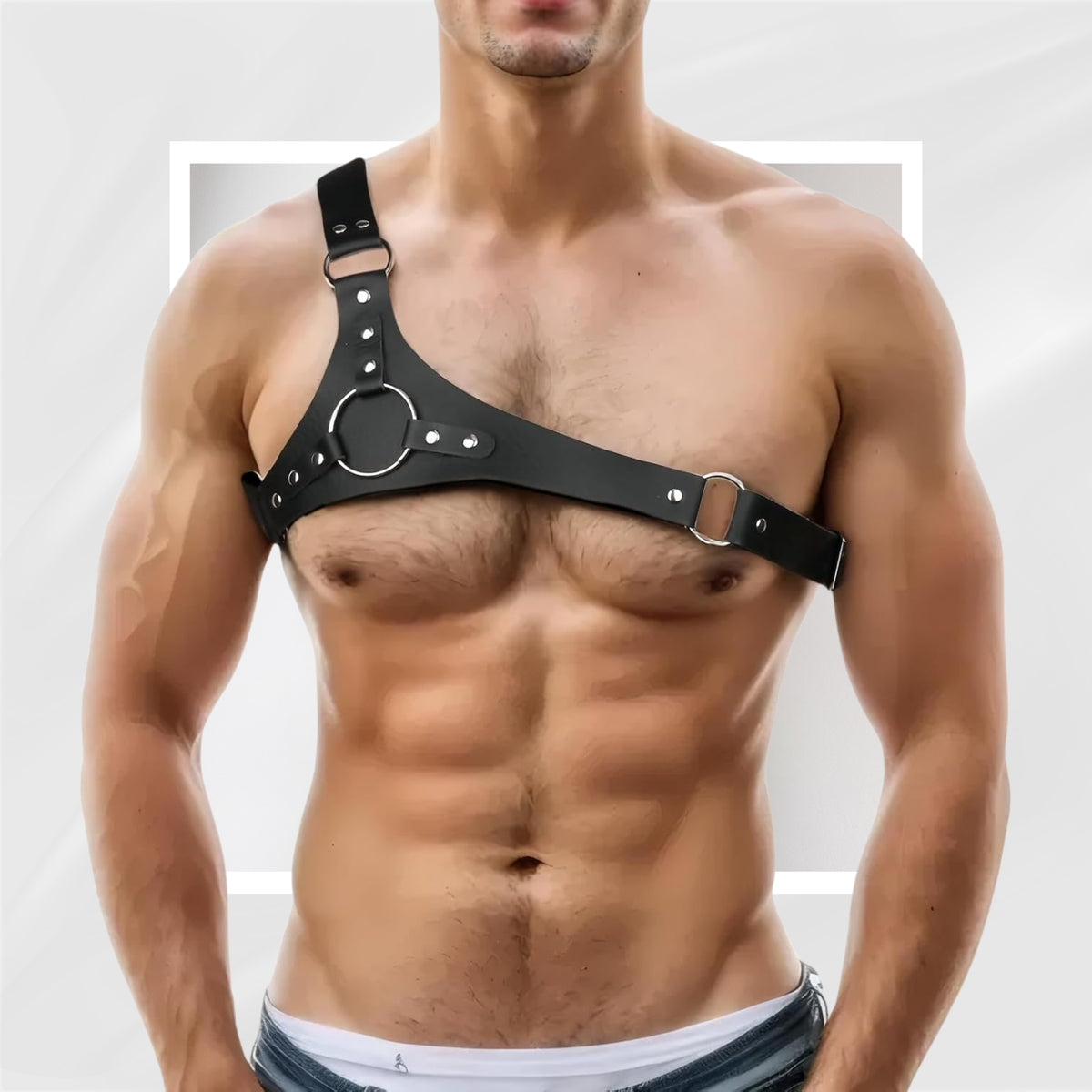 CleanCut Men's Leather Chest Harness | BDSM Body Harness