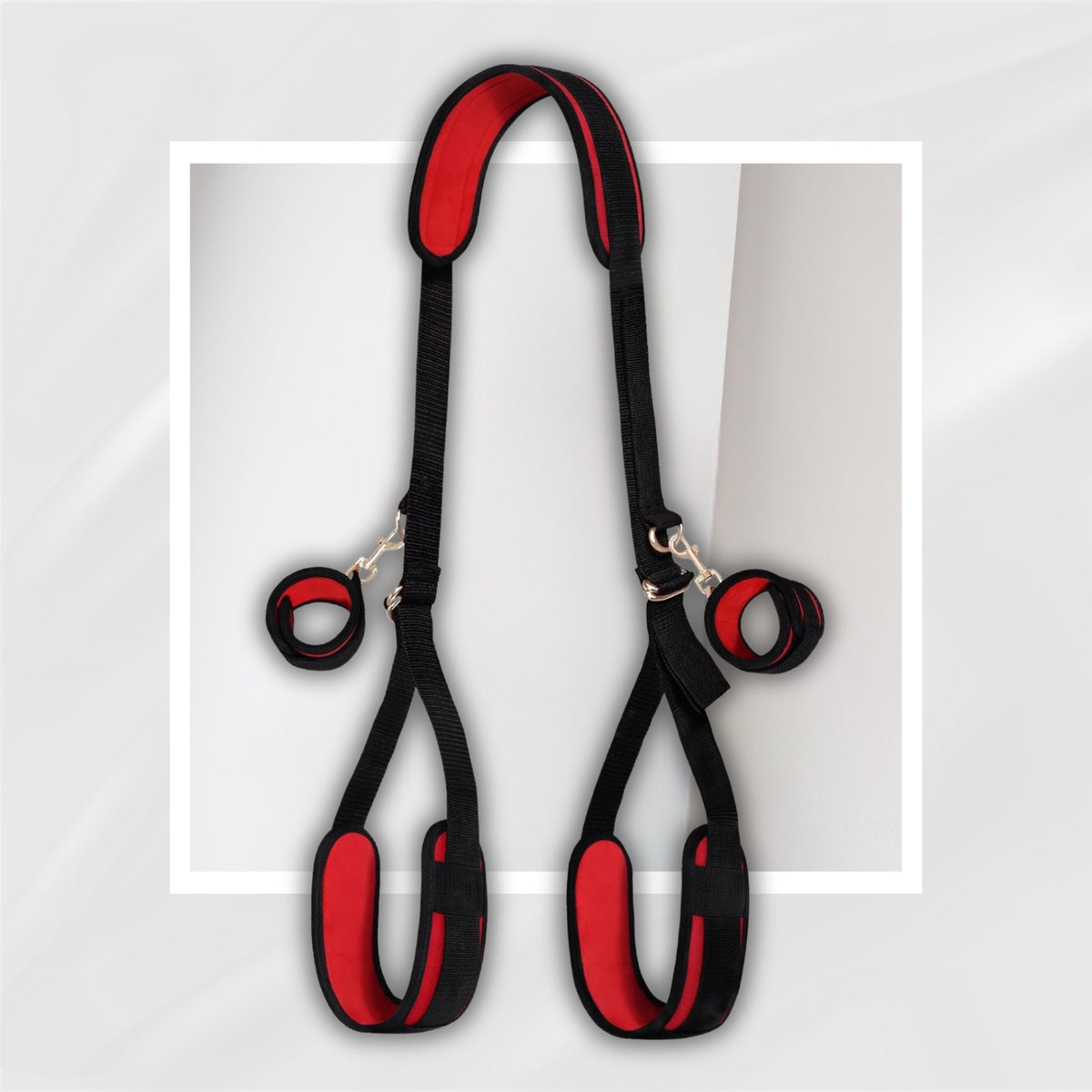 NightLift Padded Neck to Thigh Bondage Sling with Wrist Cuffs and Blindfold