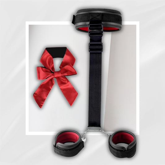 NightCollar Neck to Wrist Bondage Restraint Set with Blindfold