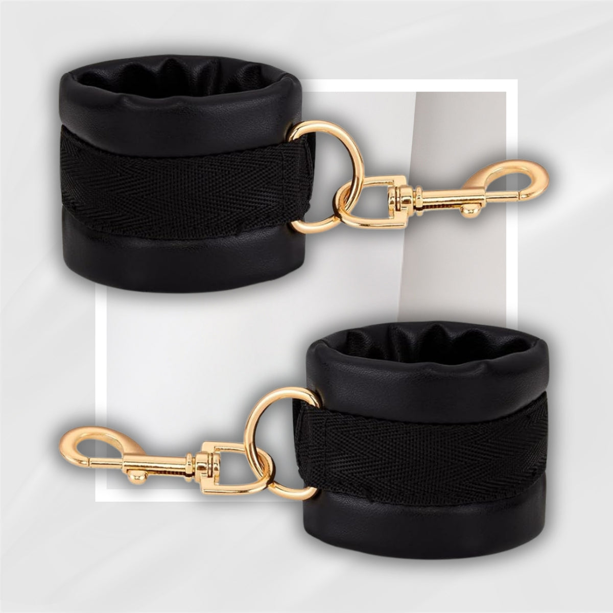 NightClasp Adjustable Bondage Cuffs | PU Leather, Quick Release