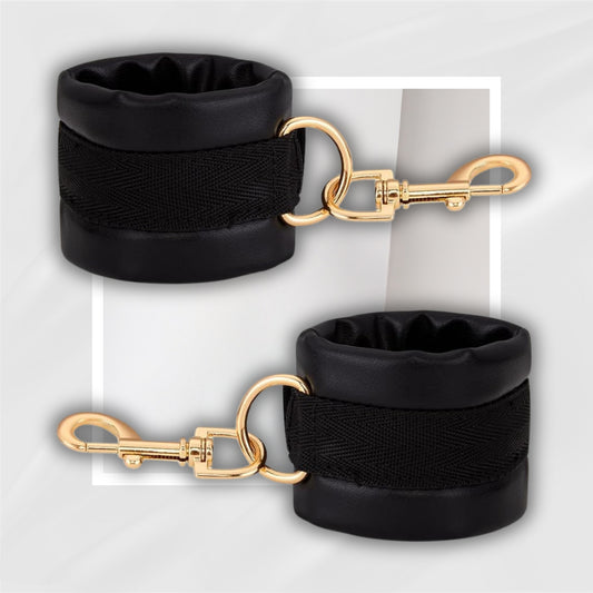 NightClasp Adjustable Bondage Cuffs | PU Leather, Quick Release