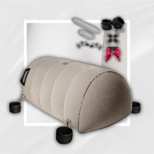 NightPitch Inflatable Sex Pillow with Dildo Mount and BDSM Cuff Kit