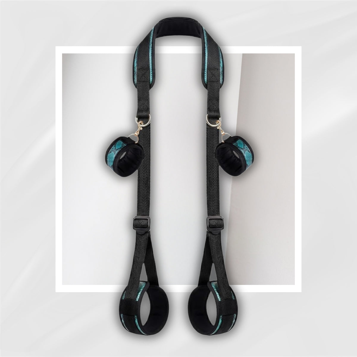 NightBridle Wrist to Thigh Bondage Restraint Set with Padded Cuffs