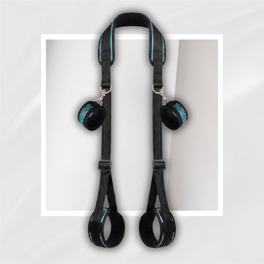 NightBridle Wrist to Thigh Bondage Restraint Set with Padded Cuffs