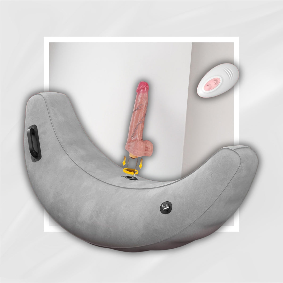 CrescentThrone Inflatable Sex Position Pillow with Thrusting Dildo and Cuffs