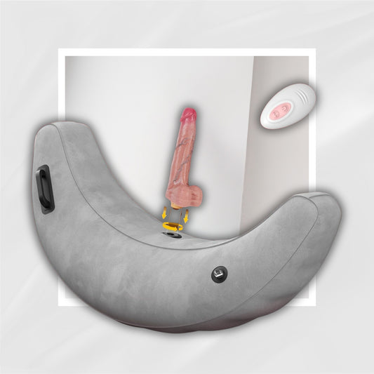 CrescentThrone Inflatable Sex Position Pillow with Thrusting Dildo and Cuffs