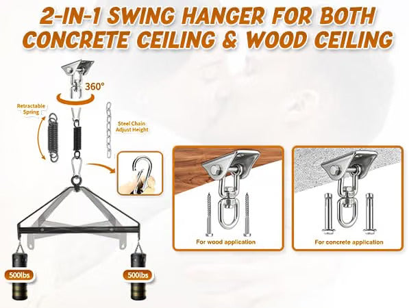 GildedRevolve 360° Spinning Ceiling Sex Swing with Restraint Cuffs