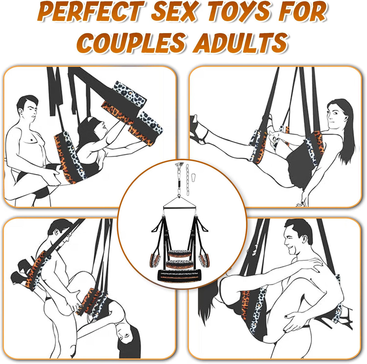 GildedRevolve 360° Spinning Ceiling Sex Swing with Restraint Cuffs