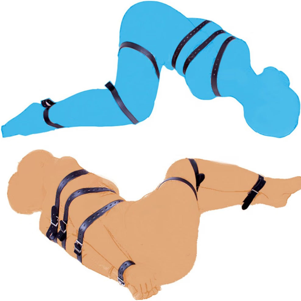 SeveredBonds 7-Piece Faux Leather Full Body Bondage Strap Set