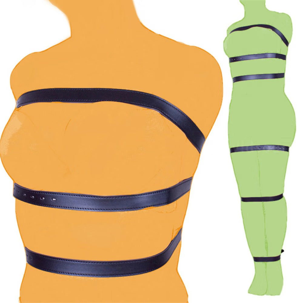 SeveredBonds 7-Piece Faux Leather Full Body Bondage Strap Set
