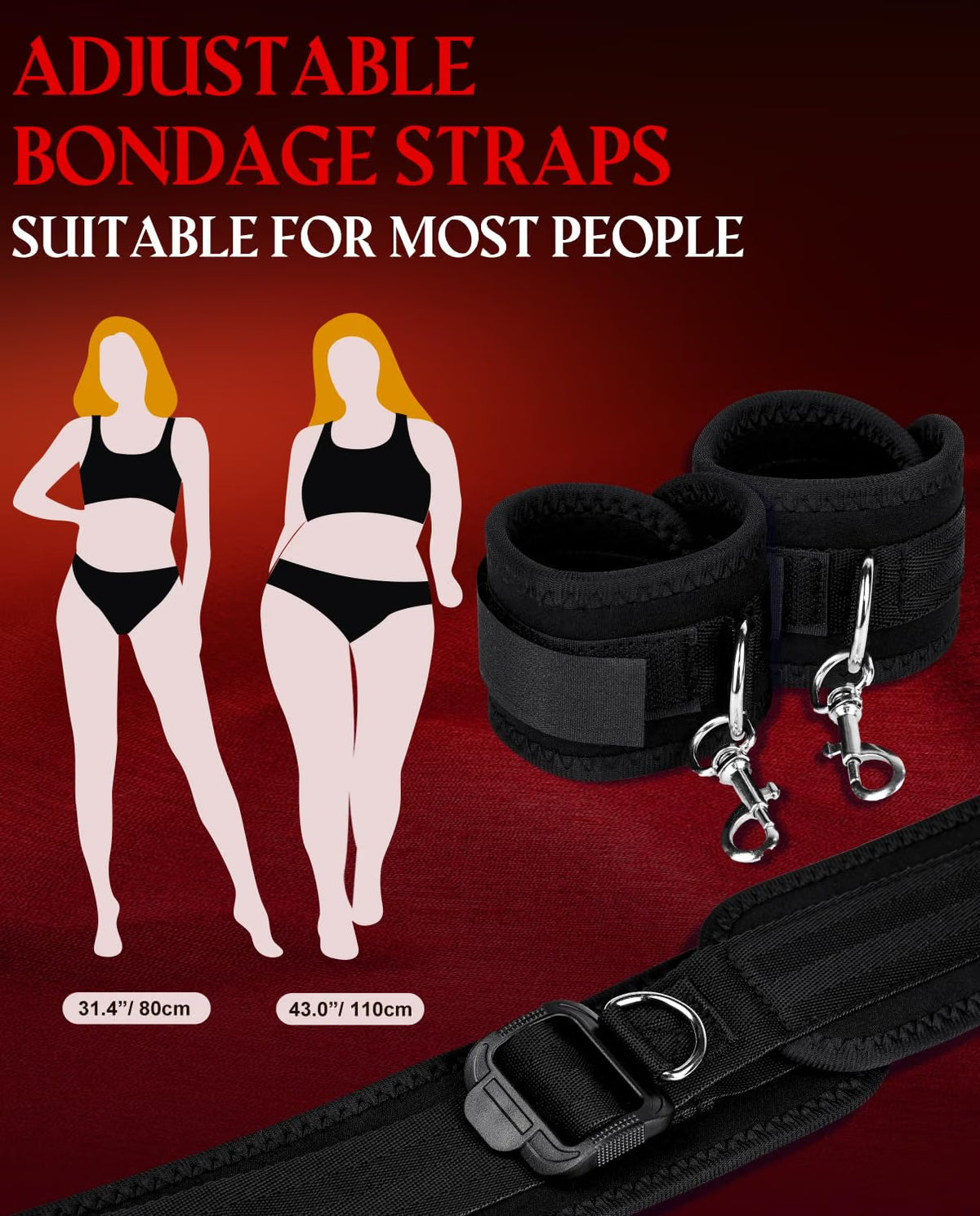 DarkSubmission Neck to Thigh Bondage Sling with Ball Gag and Blindfold