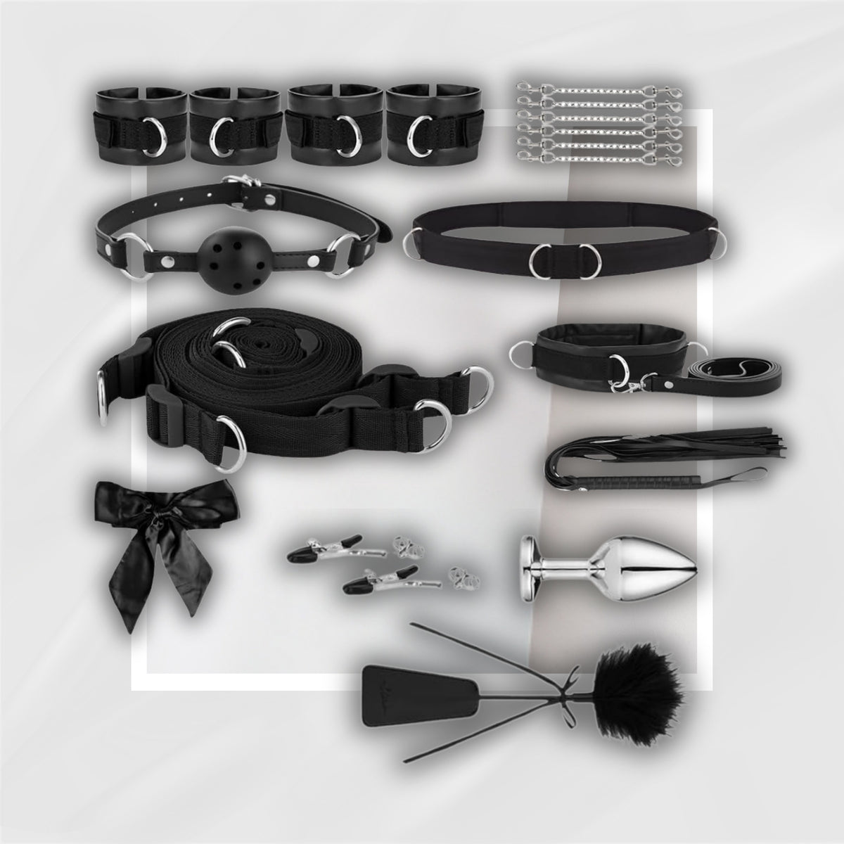 DarkSpread 13-Piece Under-Bed Restraint Kit with Steel Chains