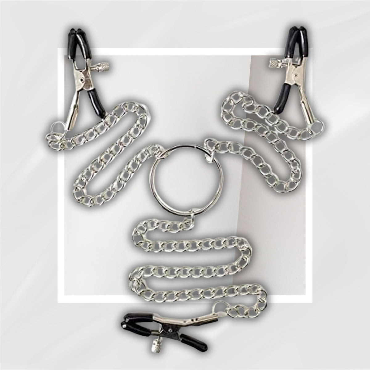 ChainedBloom Adjustable BDSM Nipple and Clitoral Clamps with Chain