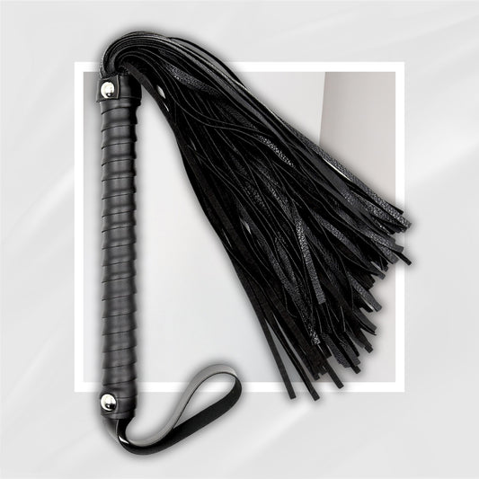 BlackTongue 23" Black Leather BDSM Flogger for Impact BDSM Play