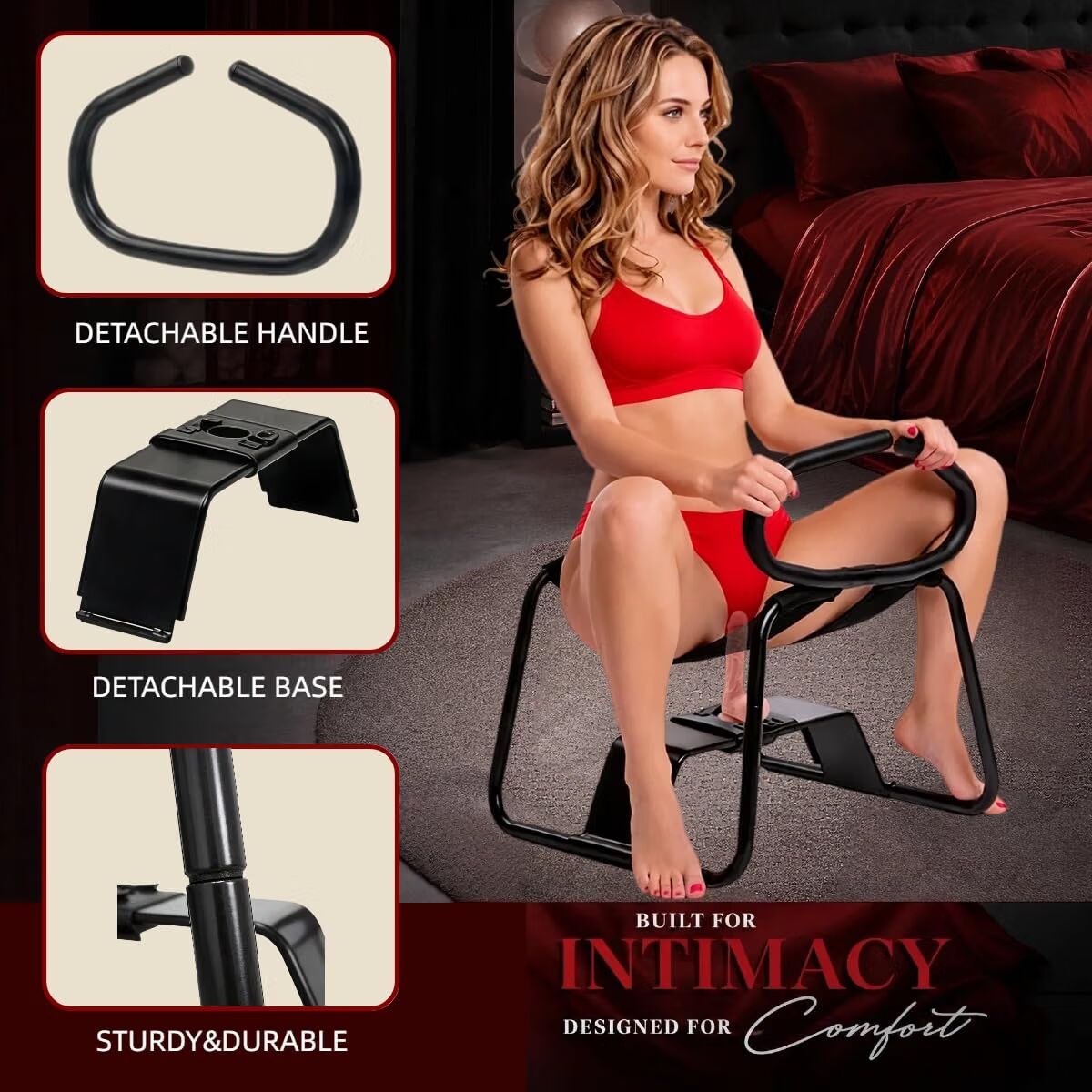 DarkAscendant Sex Chair with Dildo Mount, Handrails and Tilt Adjustment