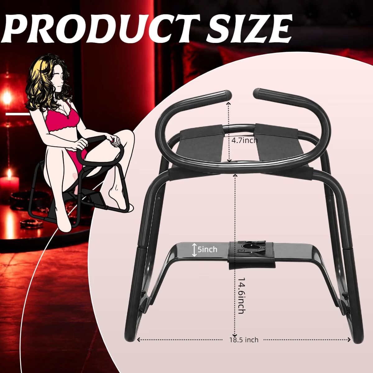 DarkAscendant Sex Chair with Dildo Mount, Handrails and Tilt Adjustment