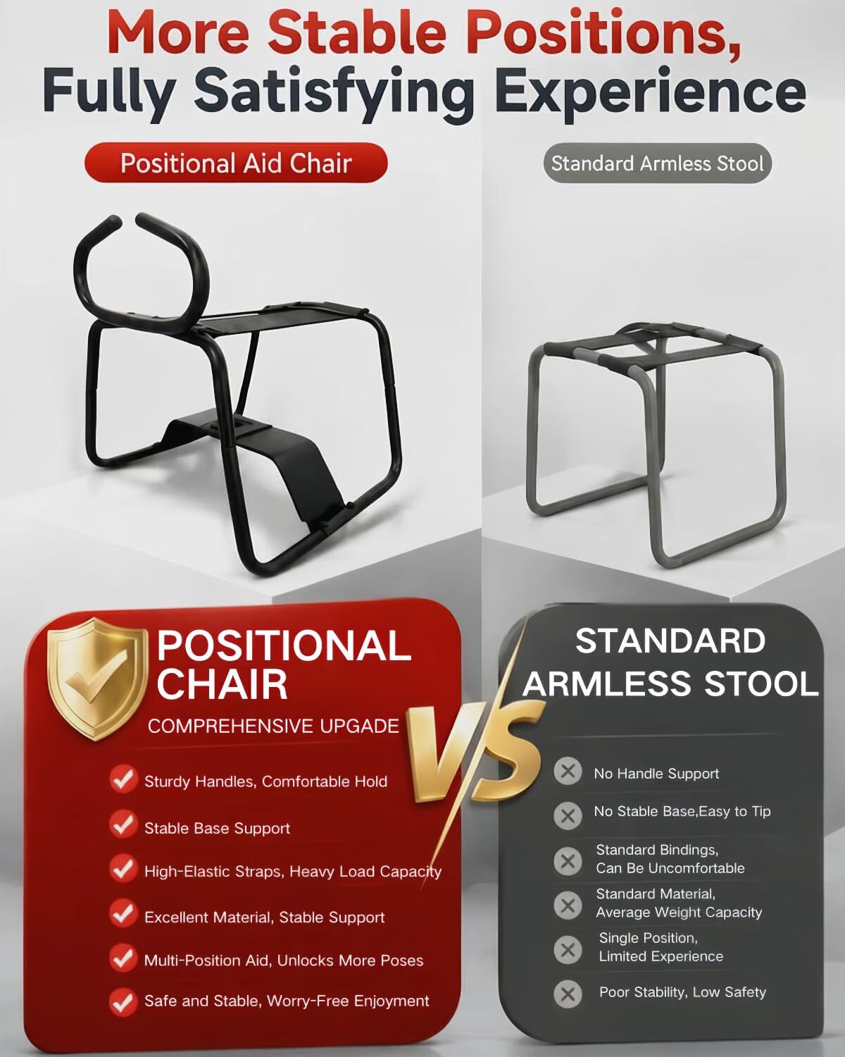 DarkAscendant Sex Chair with Dildo Mount, Handrails and Tilt Adjustment
