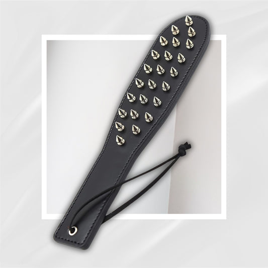 DarkVerdict Double-Sided Studded Spanking Paddle in PU Leather