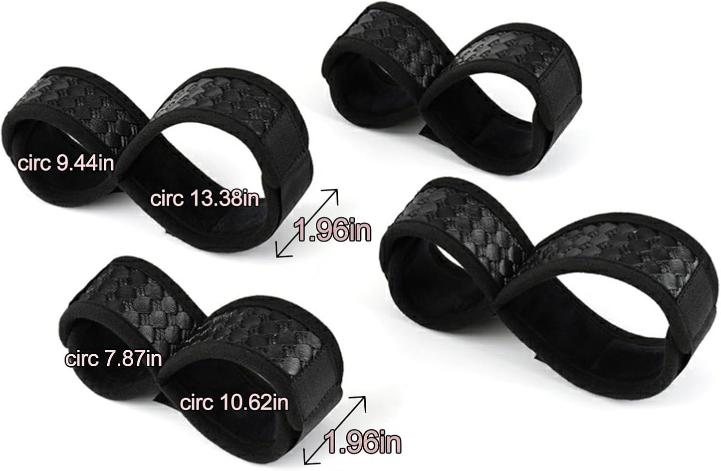 NoirVelvet 4pc BDSM Bondage Kit for Couples | Vegan Leather Restraints