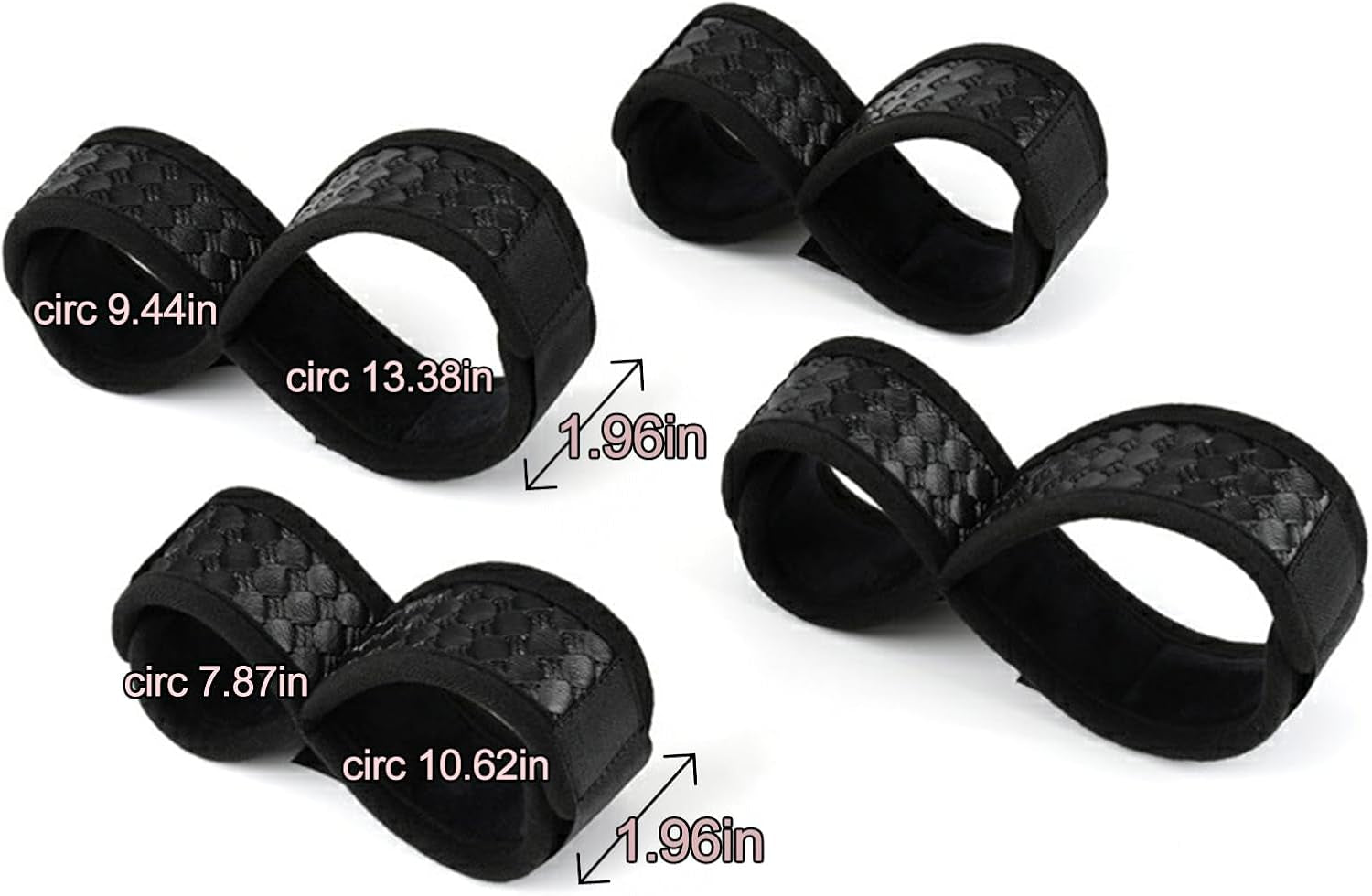 NoirVelvet 4pc BDSM Bondage Kit for Couples | Vegan Leather Restraints
