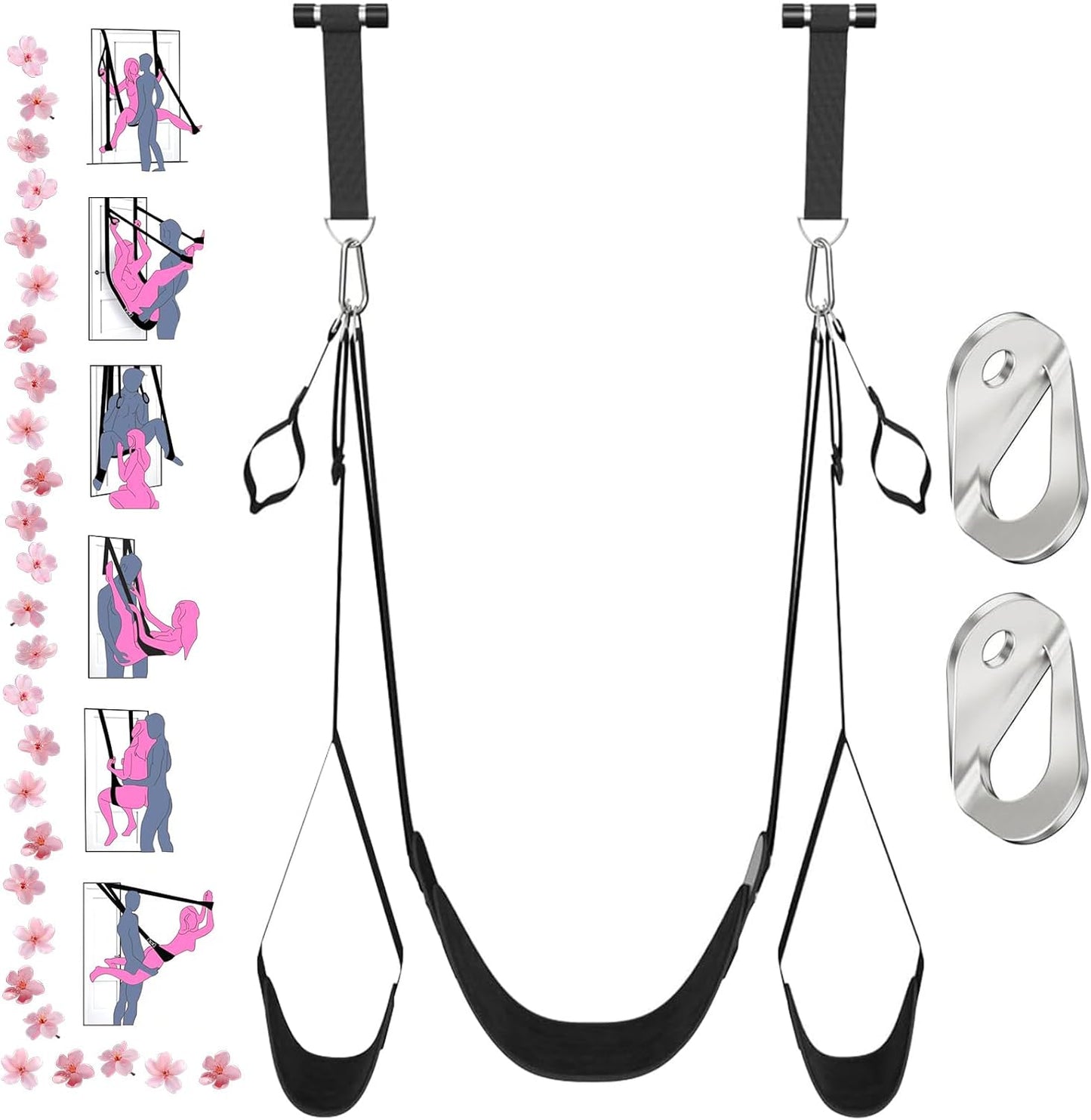 Door Stretching Strap for Physical Therapy Sex Swing & Yoga, Non-Elastic Flexibility Belt for Home Workout, Pilates, Hamstring & Leg Stretching Toys for Men & Women,Included Anchor Hanger Setup ,Valentine'S Day Gift (Bolts/ Screws Not Include)
