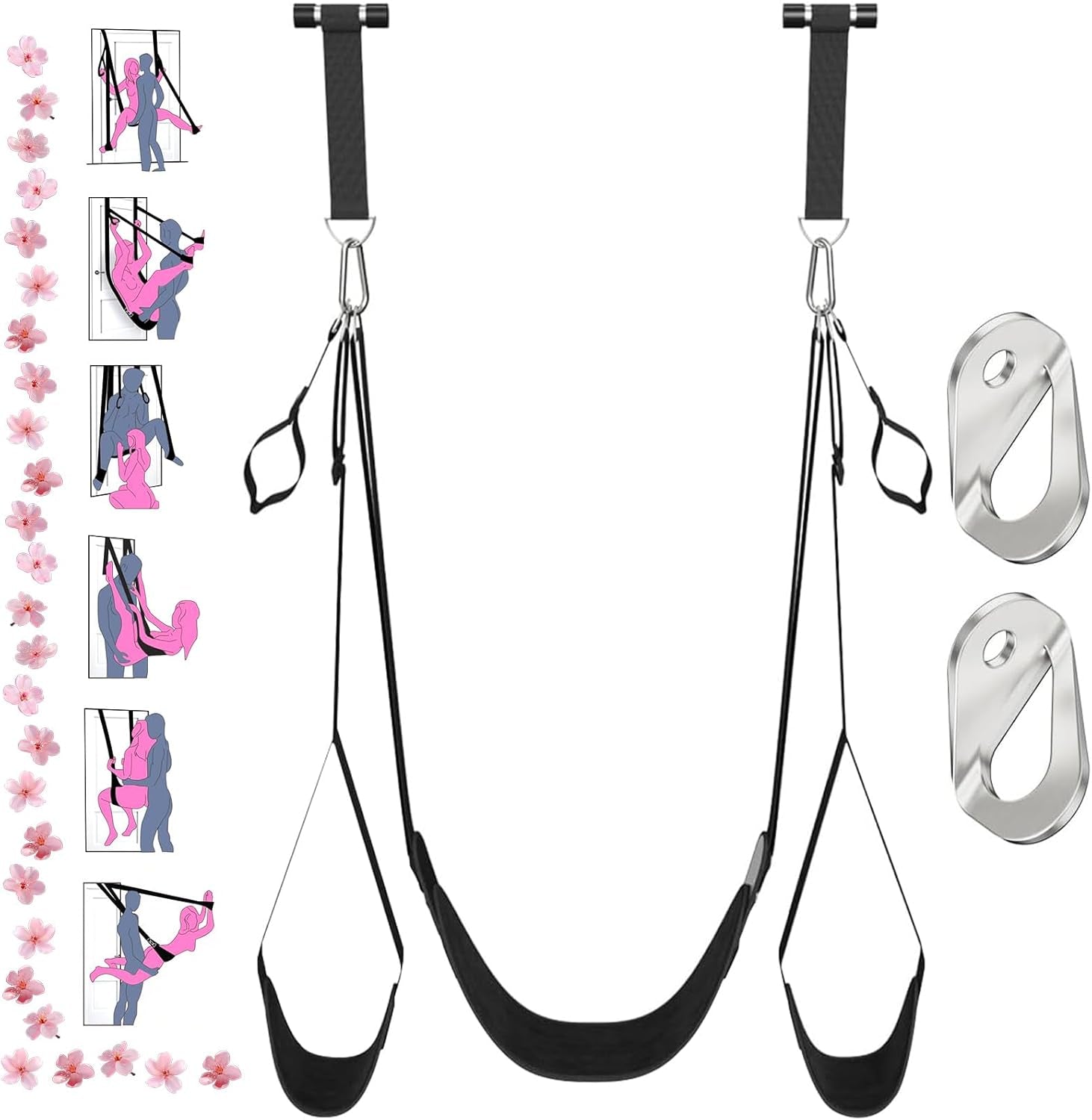 Door Stretching Strap for Physical Therapy Sex Swing & Yoga, Non-Elastic Flexibility Belt for Home Workout, Pilates, Hamstring & Leg Stretching Toys for Men & Women,Included Anchor Hanger Setup ,Valentine'S Day Gift (Bolts/ Screws Not Include)