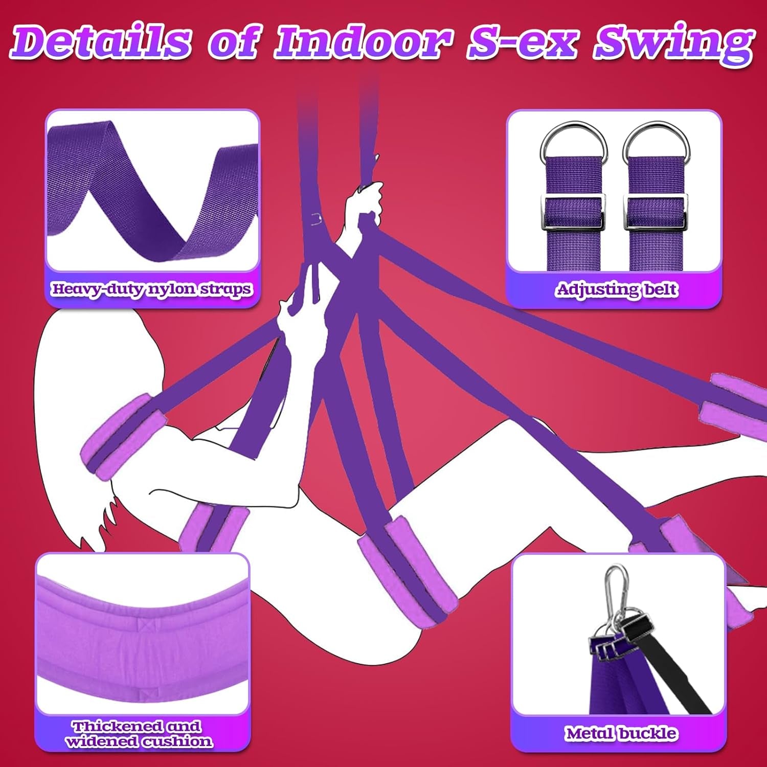 PurpleReign Door Sex Swing with Padding
