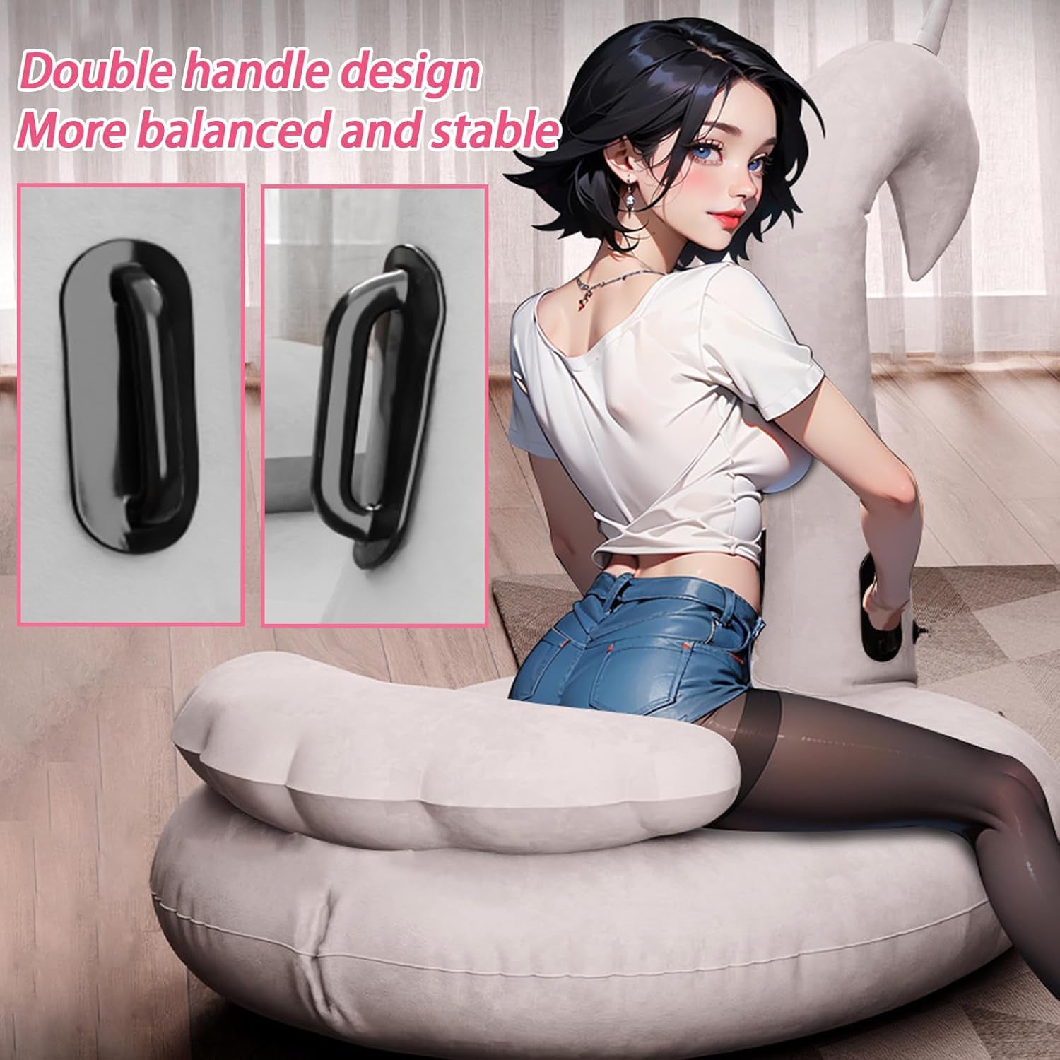 Sex Position Aid Cushion, Unicorn Sex Sofa with Automatic Inflation Air Pump, Sex Bench, Inflatable Sex Furniture, SM Chair Dildo Mount Ramp Cushion Pillow Adult Sex Toys