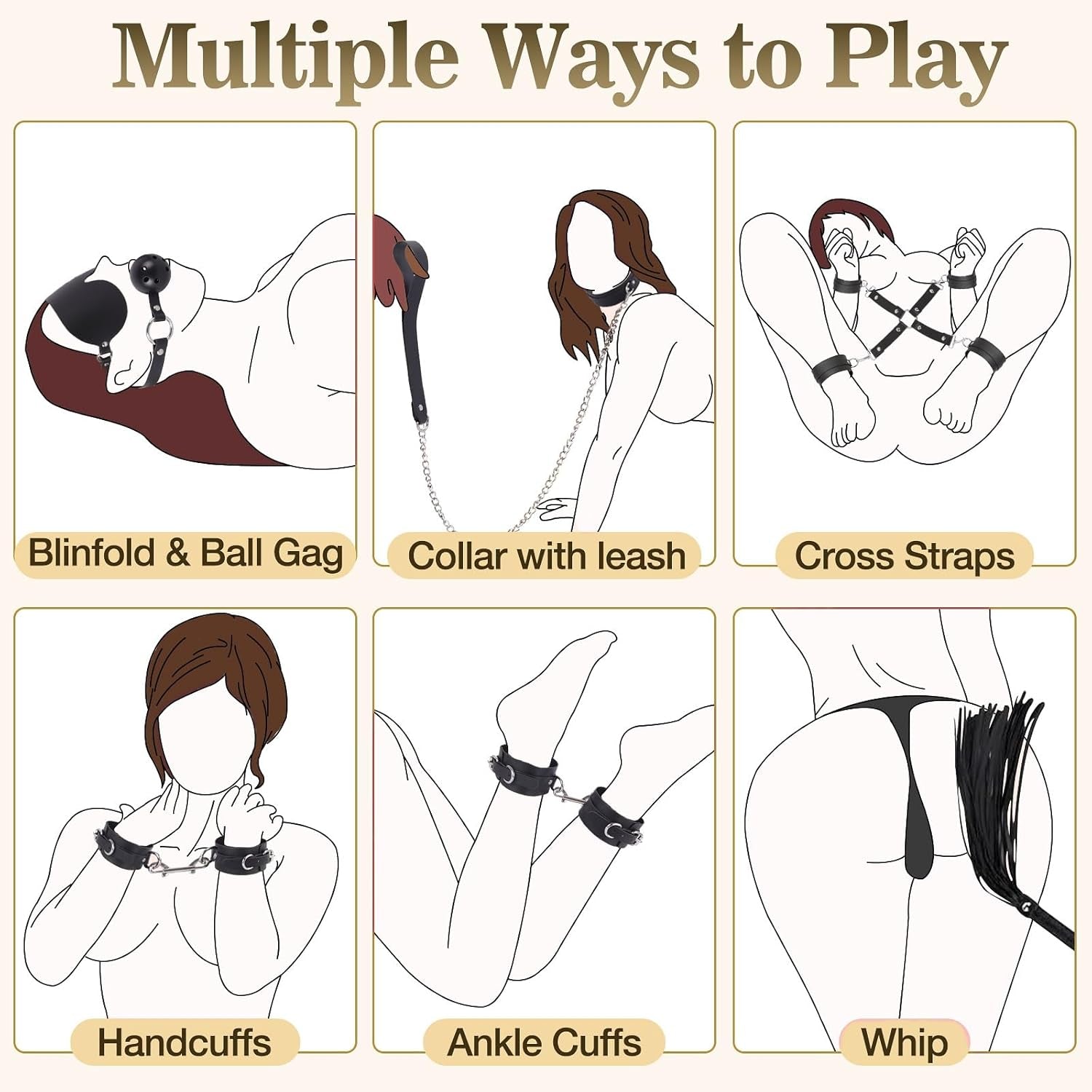 DarkDominion 11-Piece BDSM Bondage Kit