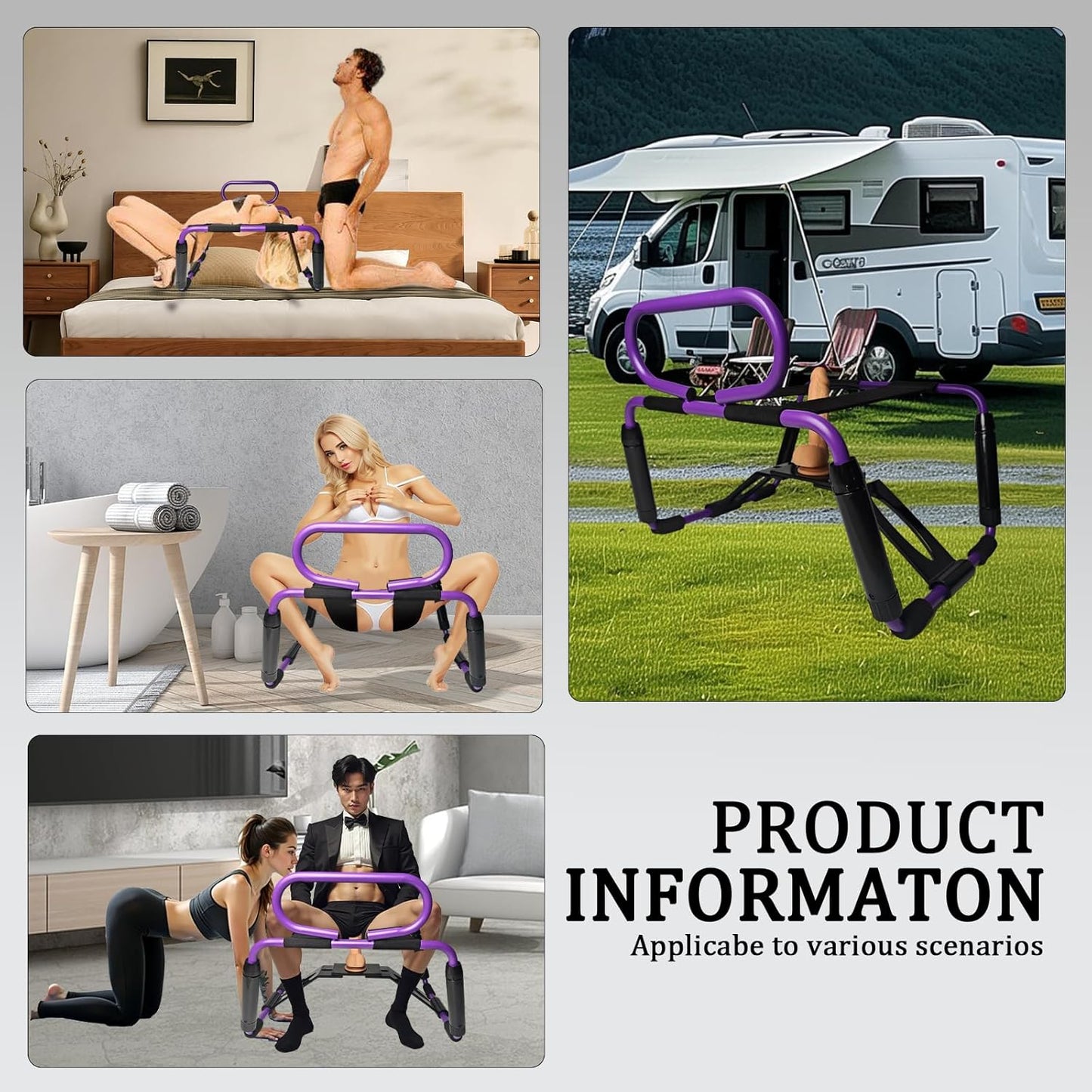 RiseRush Bouncing Sex Chair with Dildo Mount & Handrail
