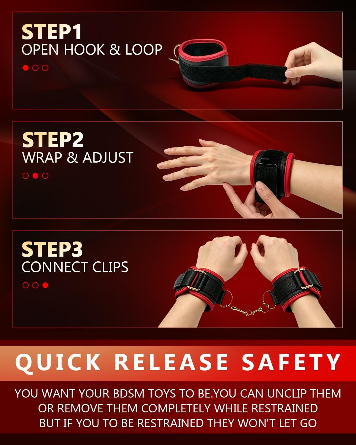 WideOpen Leg Spreader Sling Kit | PU Leather BDSM Set
