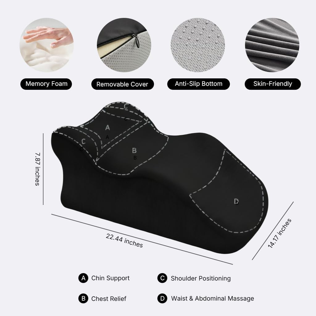 ObsidianDream 27° Sex Wedge Pillow for Couples | Memory Foam Support