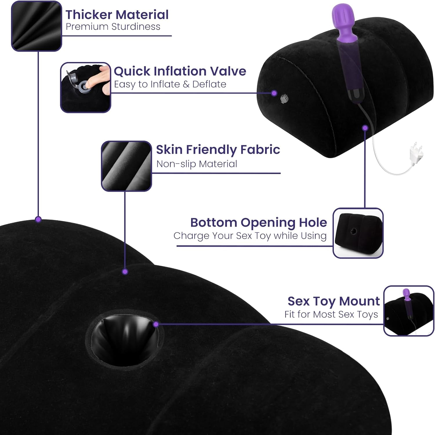 DualMuse Inflatable Sex Pillow Set | Wedge & Toy Mount