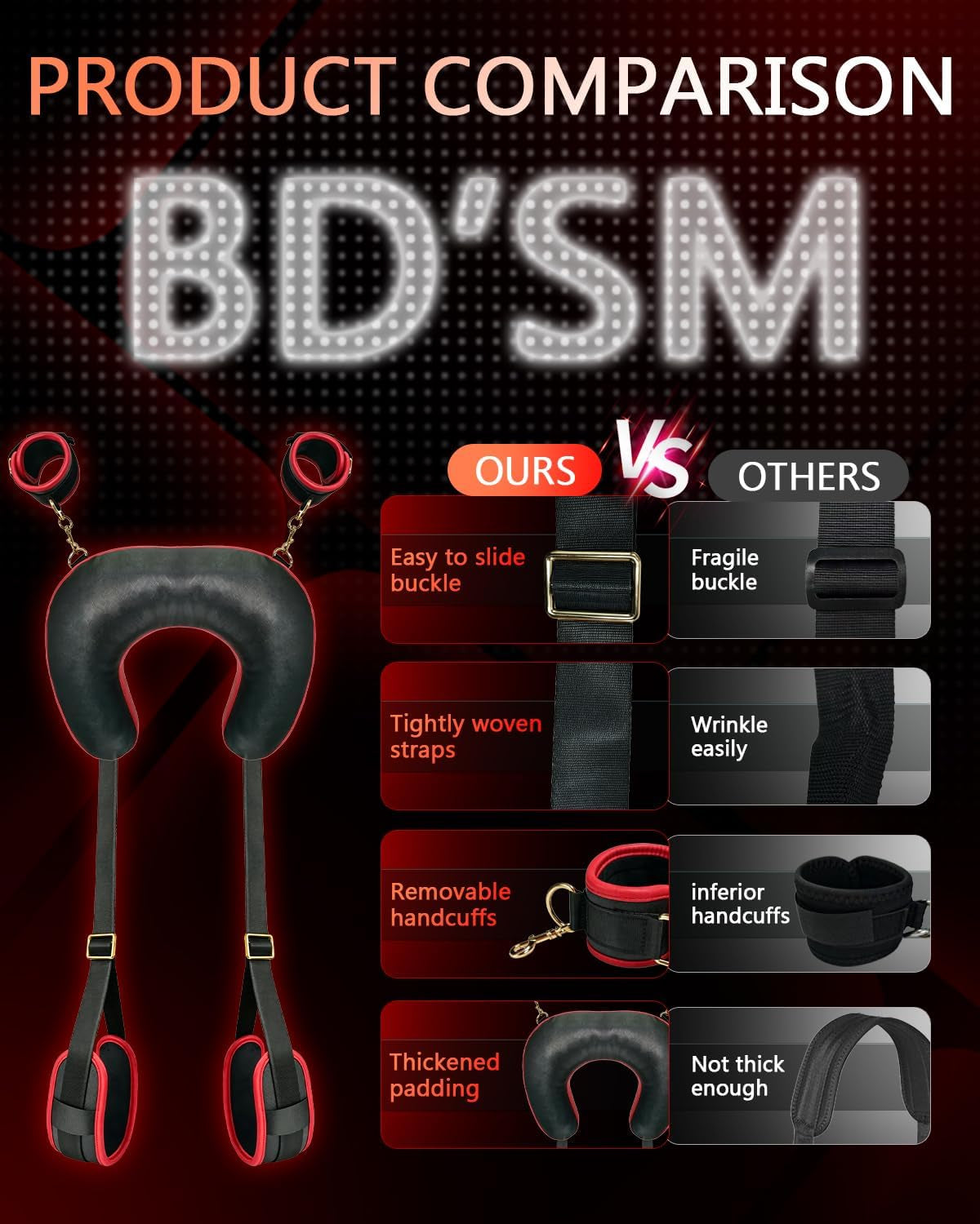 WideOpen Leg Spreader Sling Kit | PU Leather BDSM Set