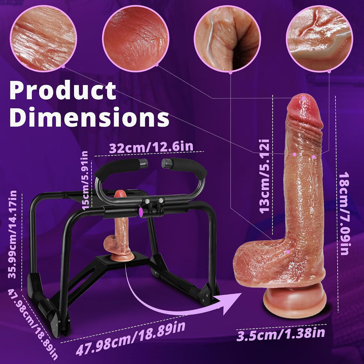 DuskVessel Folding Sex Chair with Dildo Mount