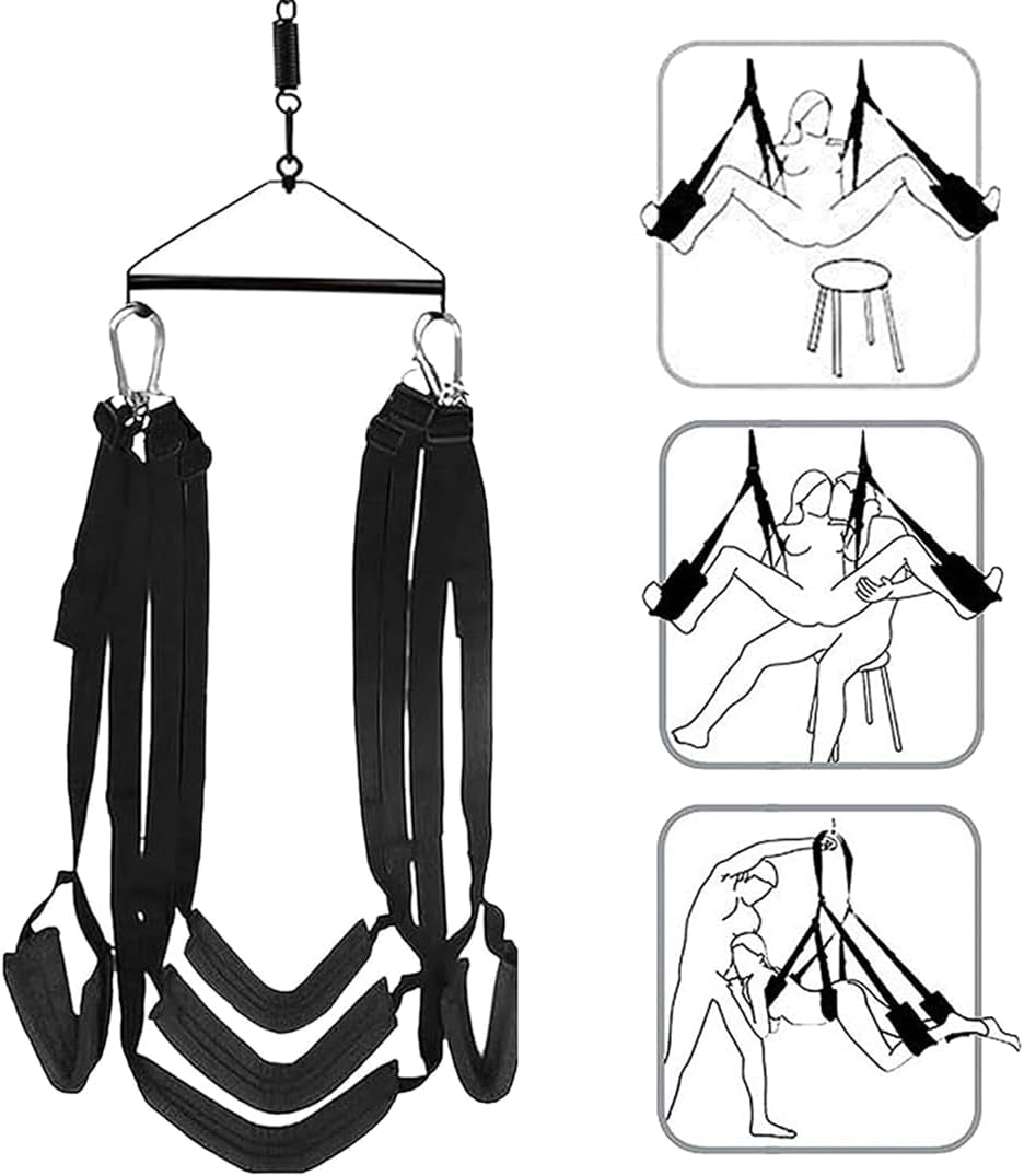 Adult Sex Swing for Bedroom Heavy Duty Ceiling Sex Swing Six Swing for Couples Adults 360 Spinning Sex Swing Hold up to 800Lbs Adjustable Sexy Sex Swing for Adults Women Indoor Sweatshirt