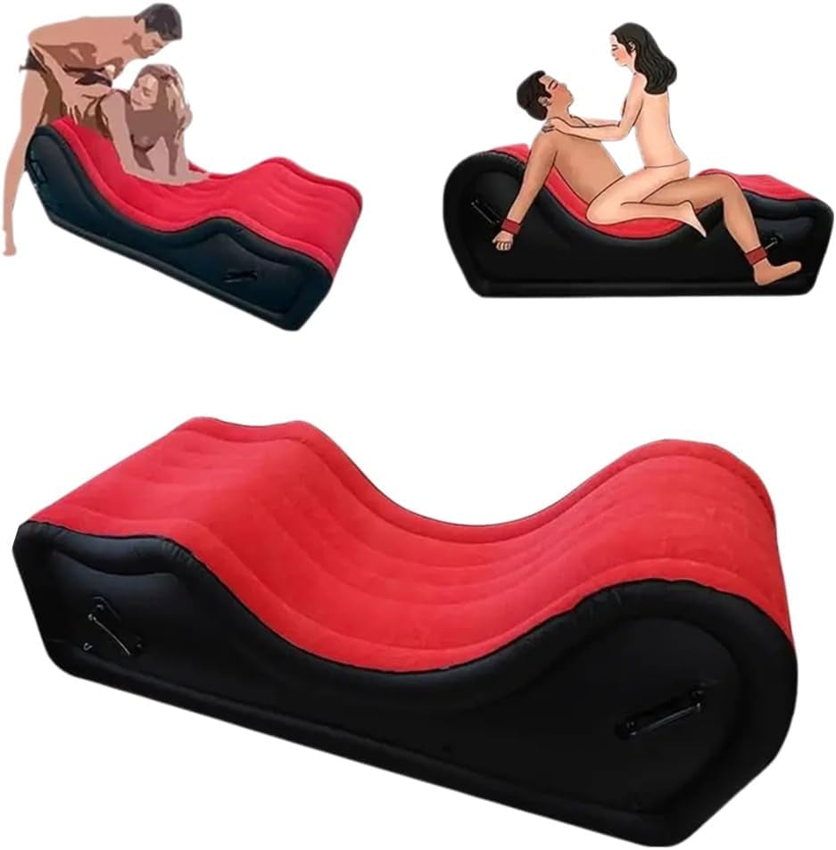 Inflatable Sex Sofa Chair with Automatic Air Pump,  Sex Bondage Furniture for Couples BDSM Games, Adult Sex Toys Cushion Pillow for Women Sexual Pleasure, Red