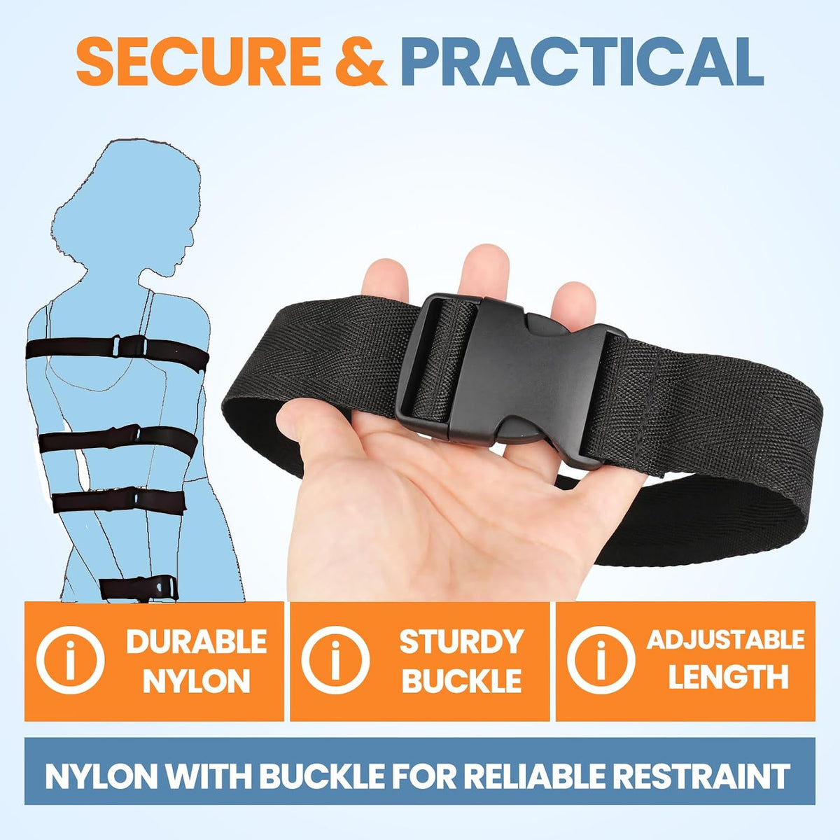 SilkTension 7-Piece Nylon Bondage Strap Restraint Set for Couples