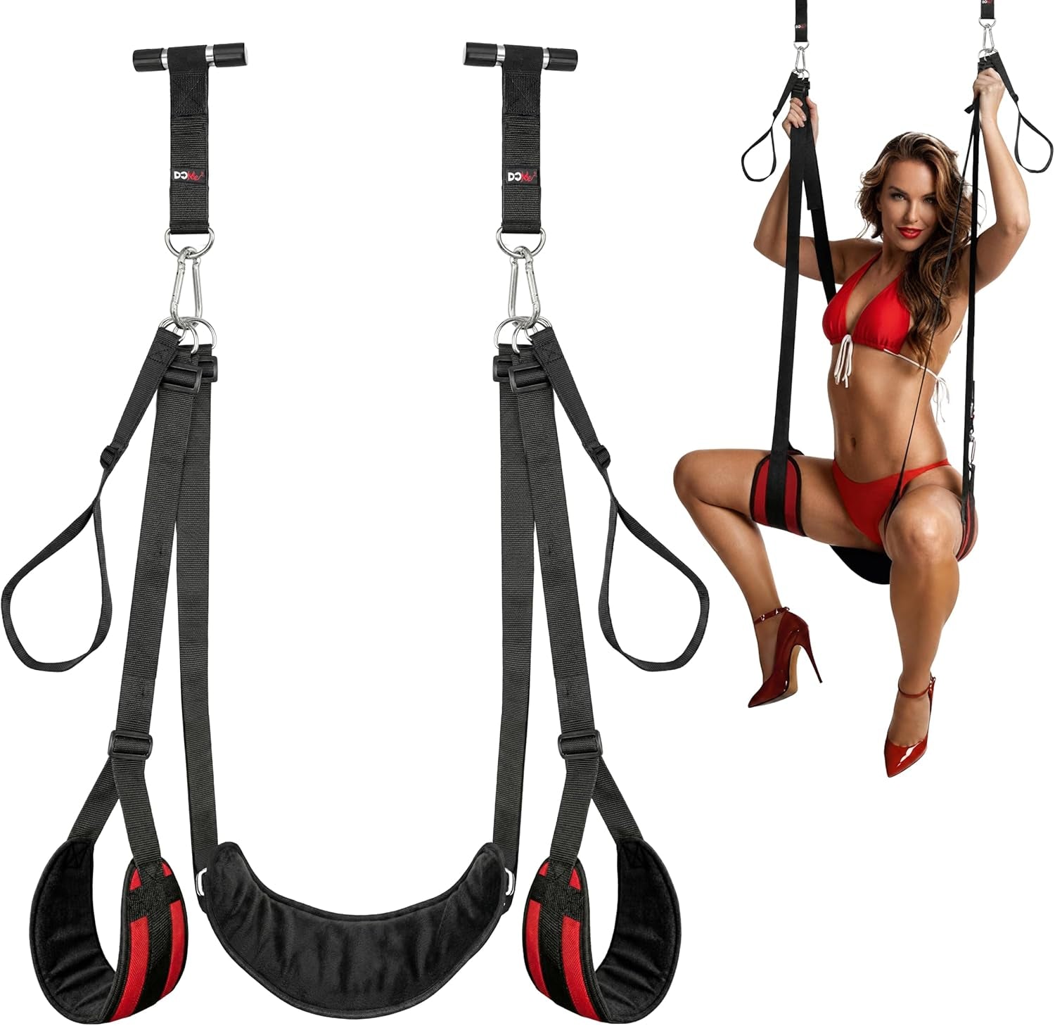 Over-The-Door Sex Swing - Soft Padded Straps for Light Bondage Play - Heavy Duty BDSM Sling Supports up to 300Lbs