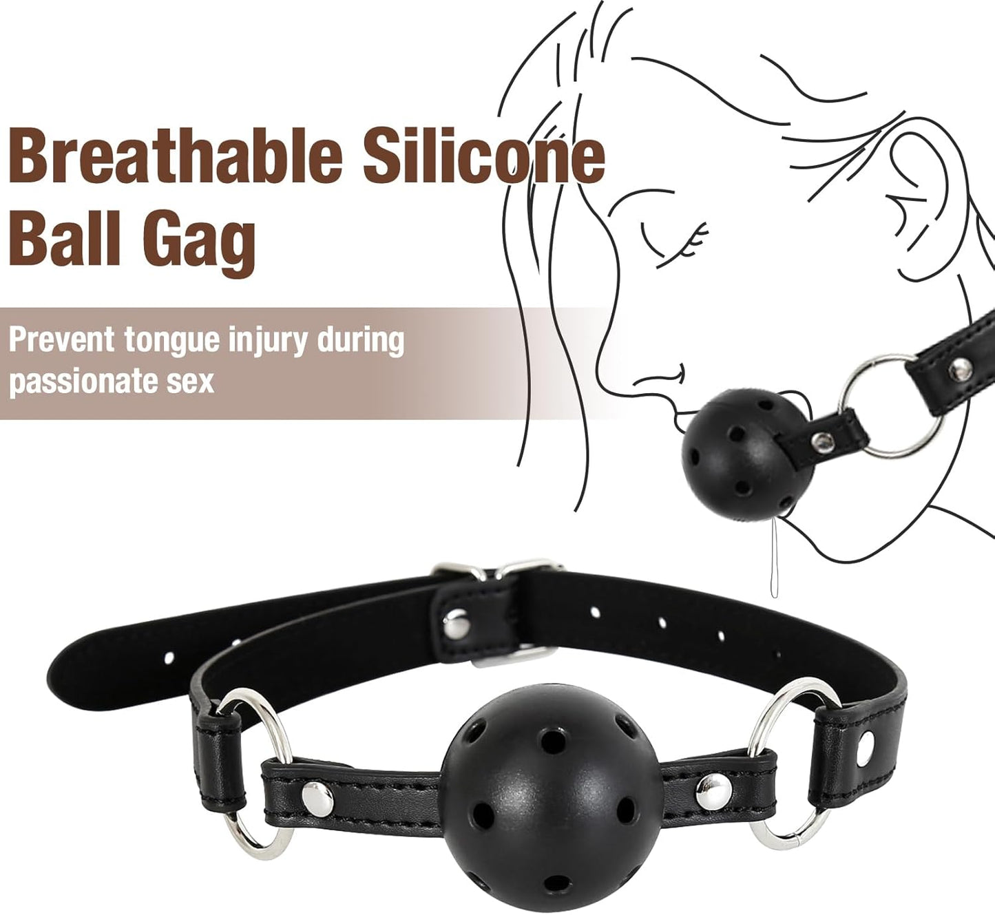 BDSM Sex Bondage Anal Hook, Neck to Wrist behind Back Handcuffs Collar with Anal Trainer & Ball Gag, Bed Restraints Sex Game Accessories Kinky Fetish Role Play Adult Sex Toys for Couple Beginner
