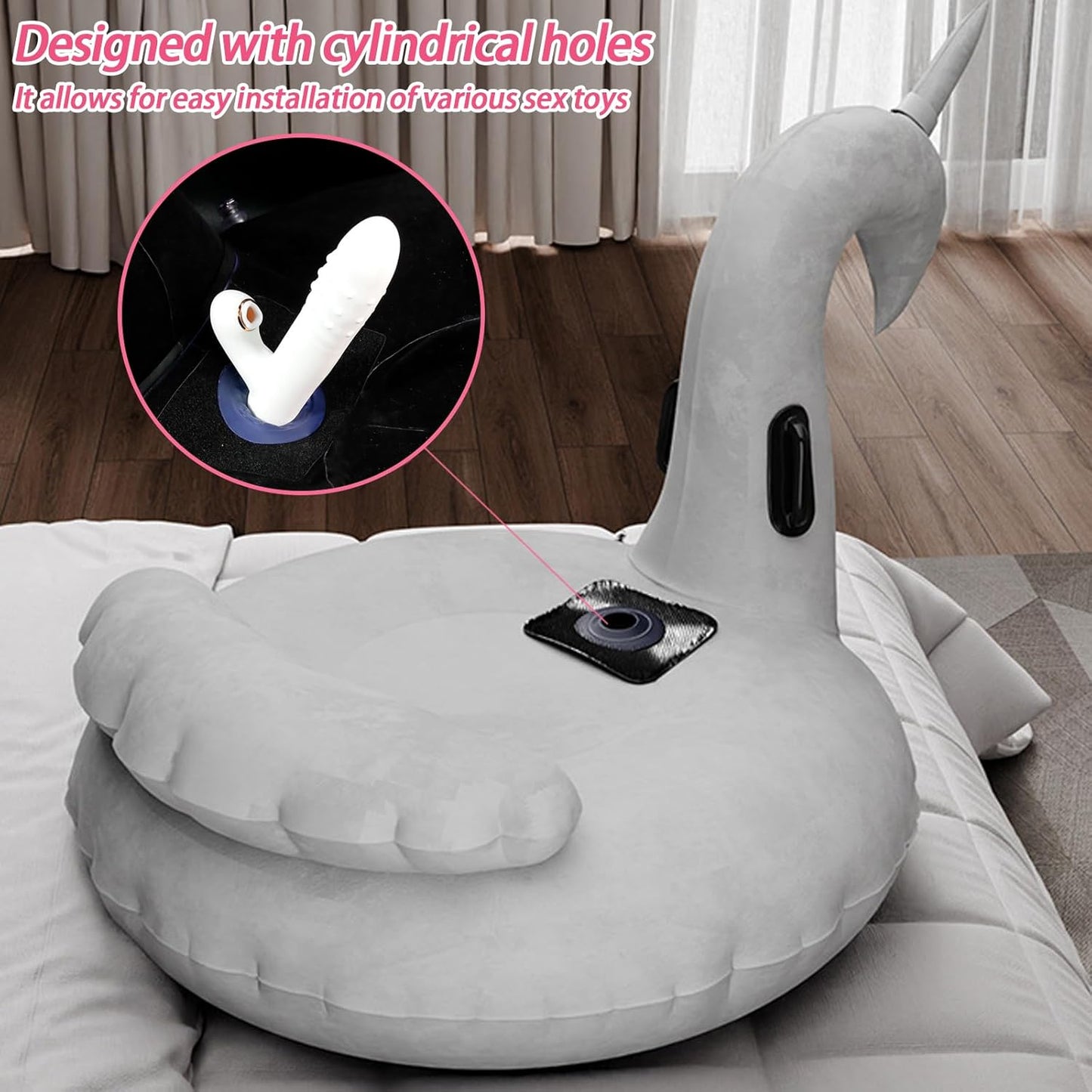 Sex Position Aid Cushion, Unicorn Sex Sofa with Automatic Inflation Air Pump, Sex Bench, Inflatable Sex Furniture, SM Chair Dildo Mount Ramp Cushion Pillow Adult Sex Toys