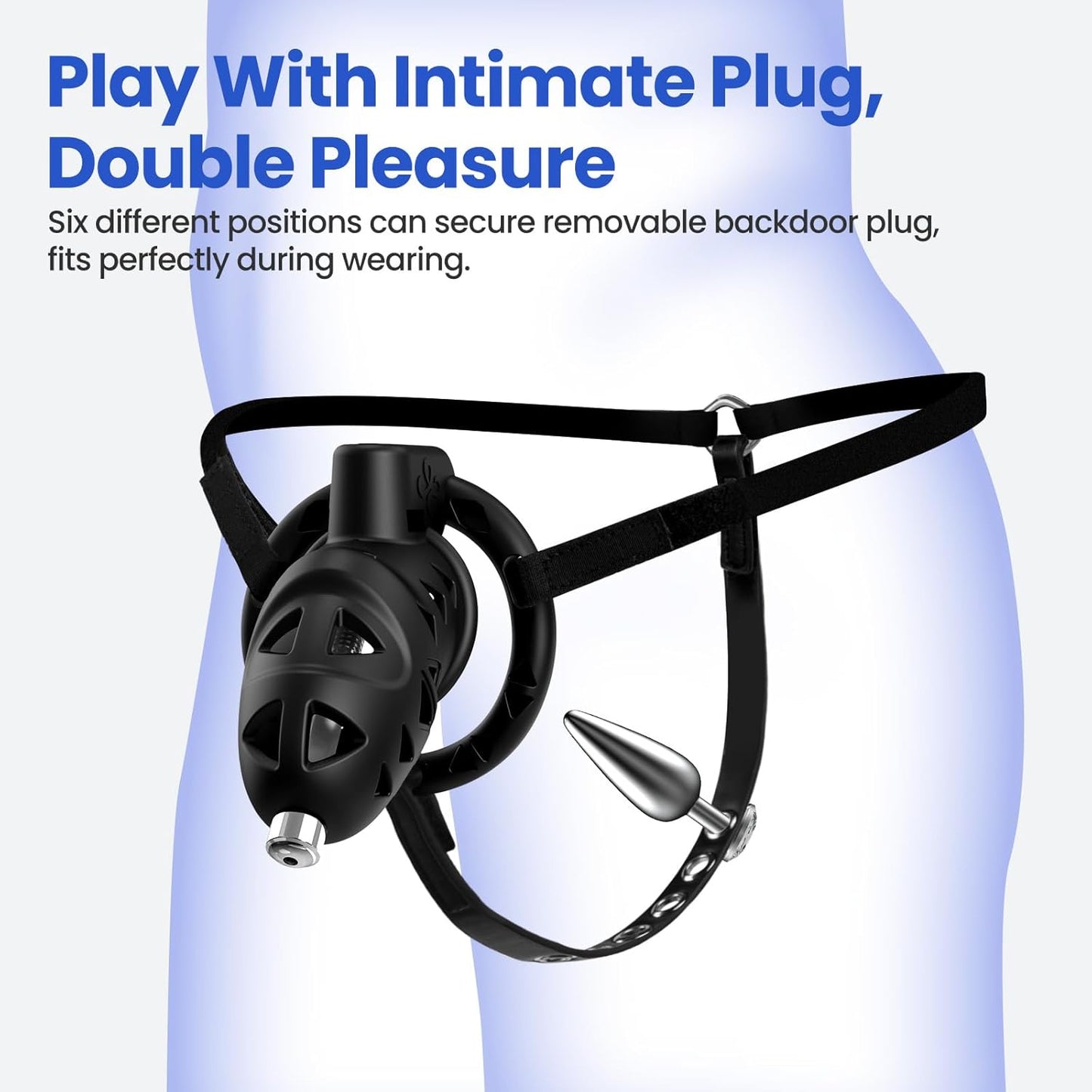OnyxControl Black Chastity Cage Kit – Rings, Plug & Hidden Lock