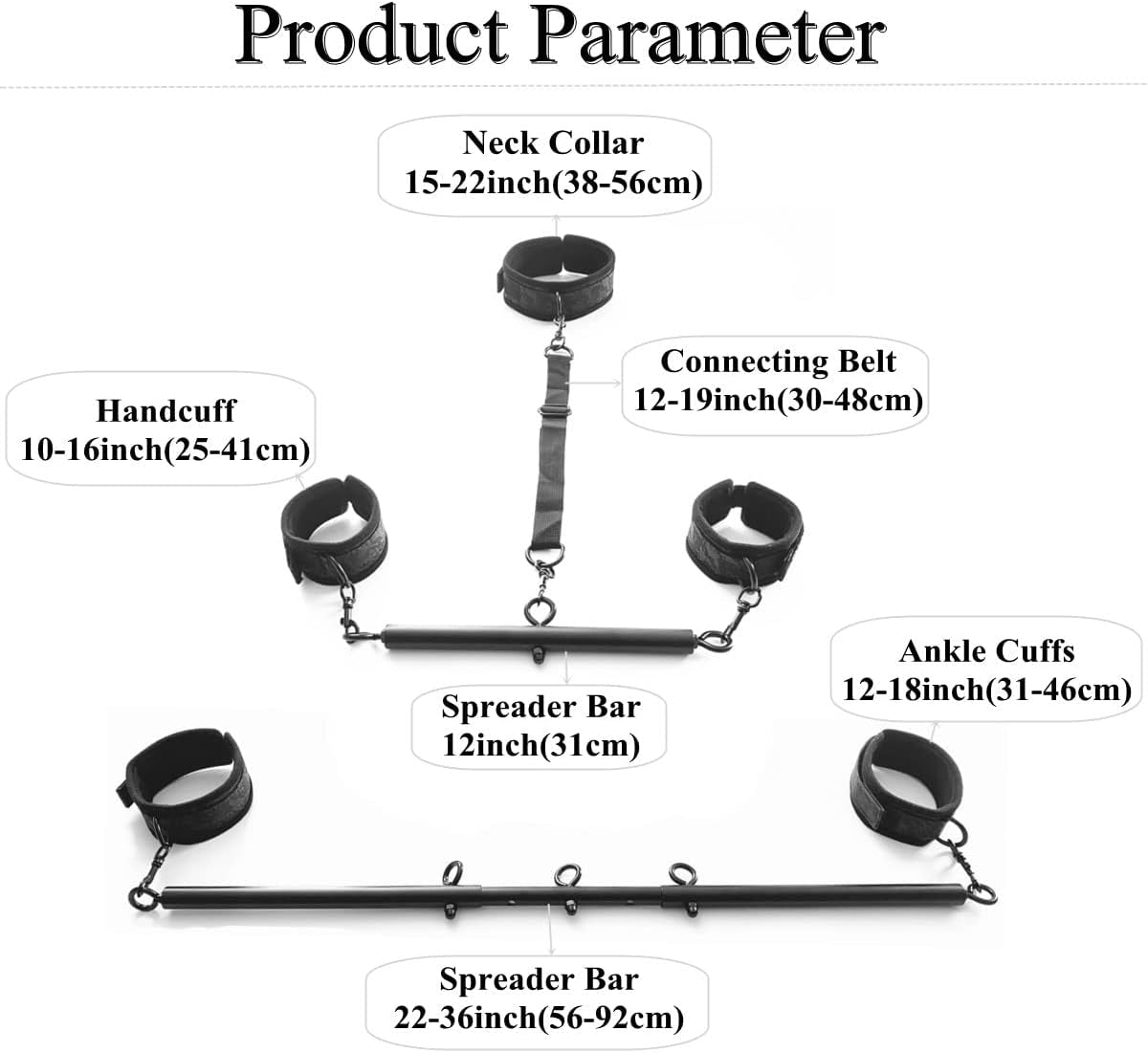 NightPivot Spreader Bar Set, Swivel Cuffs & Collar