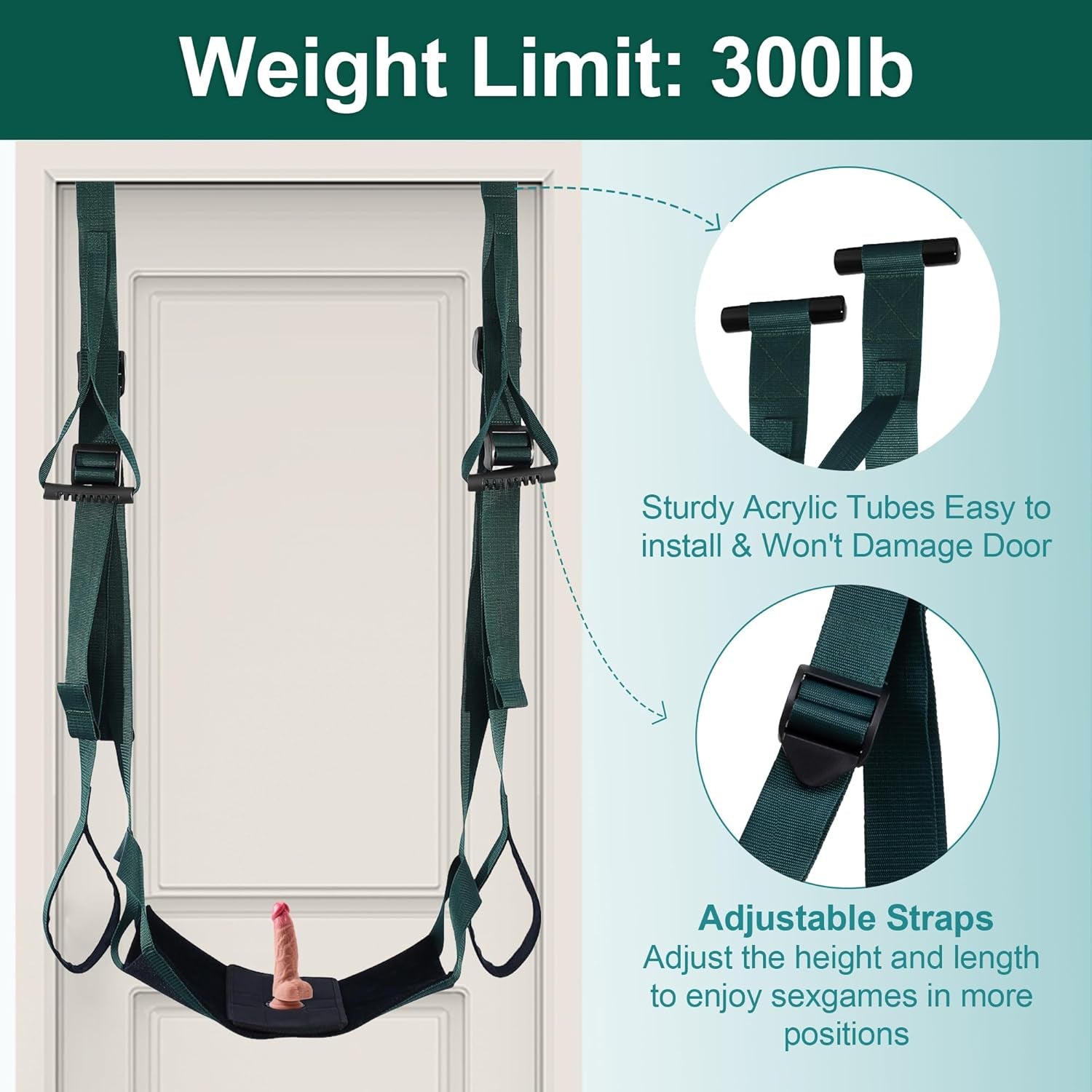 BDSM Door Sex Swing Adult Sex Toys for Couples. Adult Toys for Couple 2 in 1 Door Sex Swing & Thigh Sling with Adjustable Straps,Bondage Couple Toys with Dildo and Leather Plush Cushion