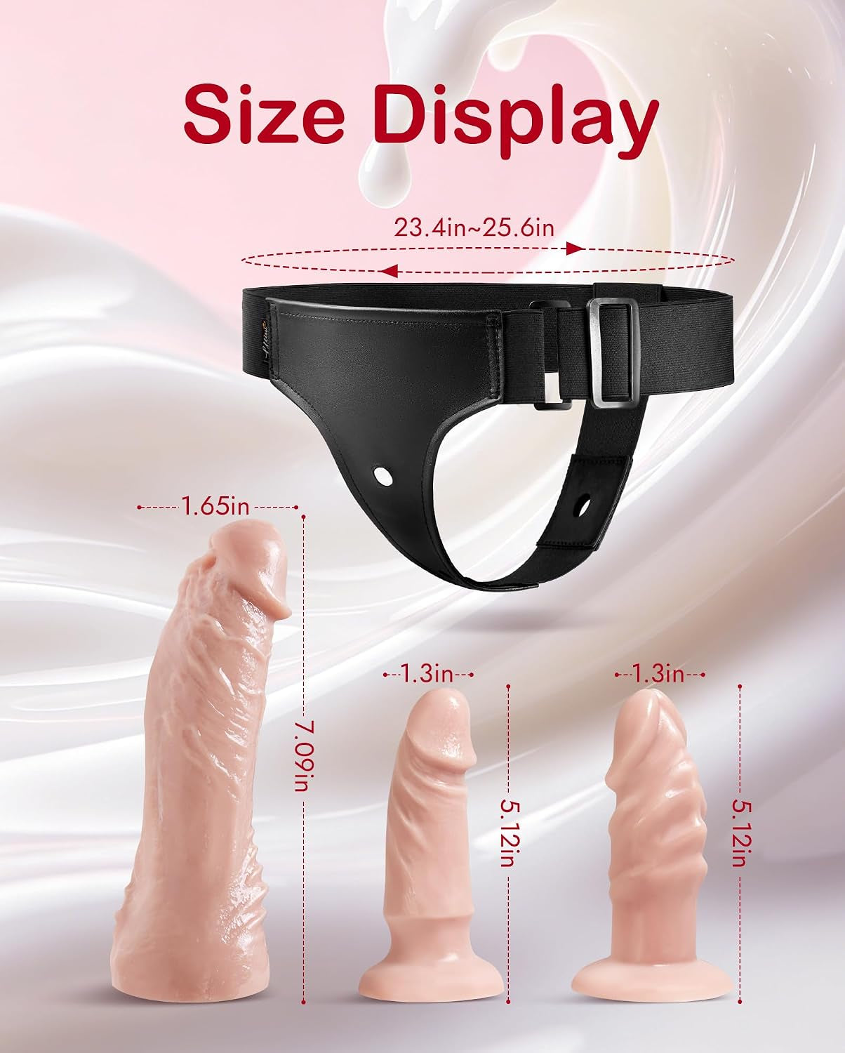 TrioPulse Vibrating Strap-On Set | 3 Dildos, Remote 10 Modes