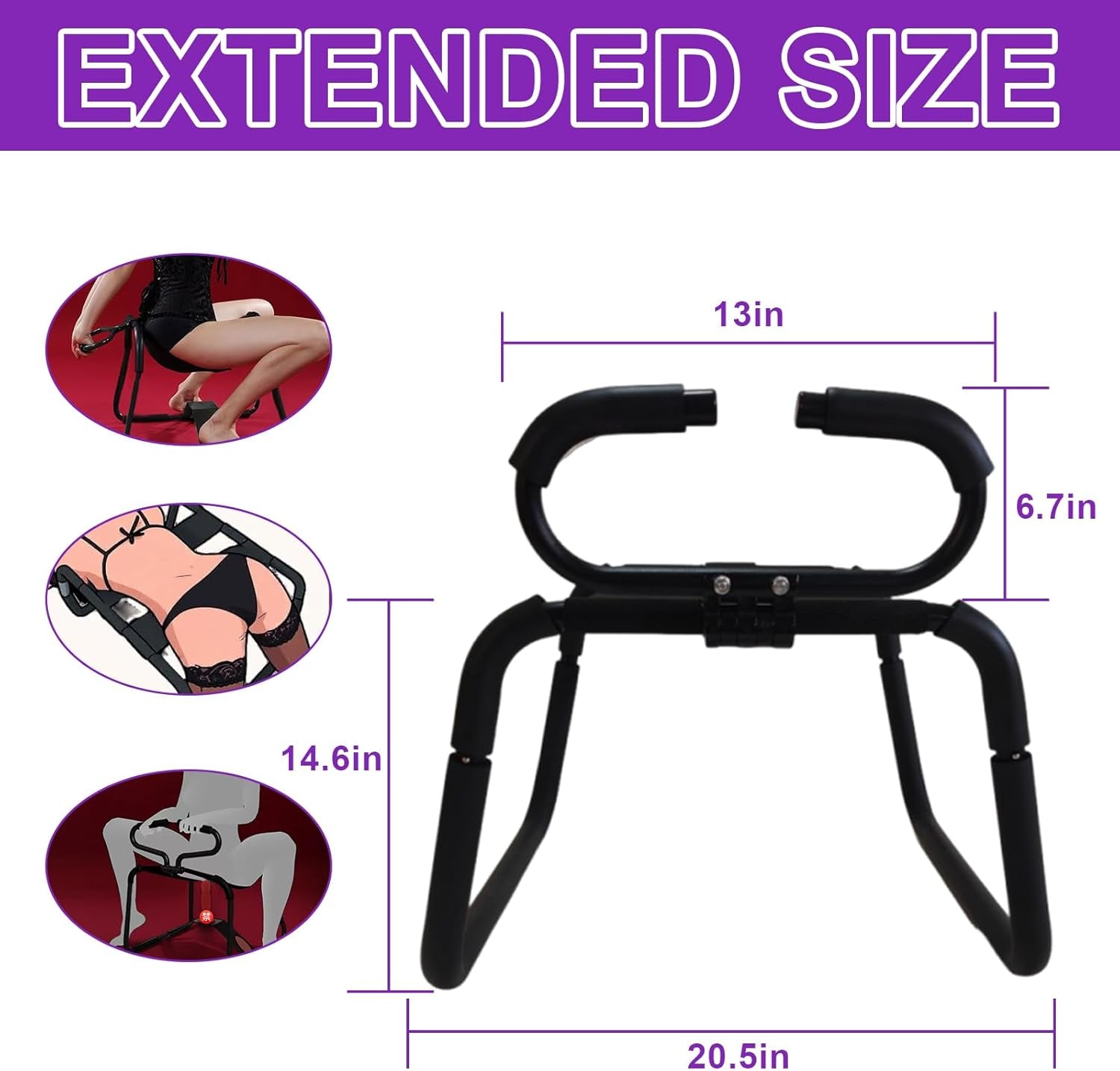 Sex Chair with Handles & Elastic Straps – Adjustable Bouncing Love Chair for Couples, Multifunctional Position Aid Stool, Easy to Assemble, Portable Intimate Furniture for Women and Men